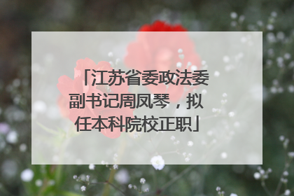 江苏省委政法委副书记周凤琴，拟任本科院校正职