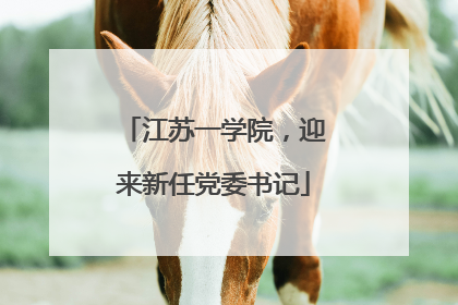 江苏一学院，迎来新任党委书记