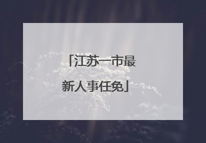 江苏一市最新人事任免