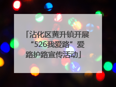 沾化区黄升镇开展“526我爱路”爱路护路宣传活动