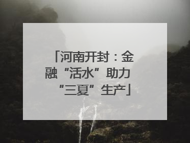 河南开封：金融“活水”助力“三夏”生产