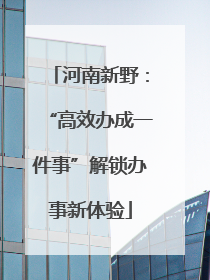 河南新野：“高效办成一件事”解锁办事新体验