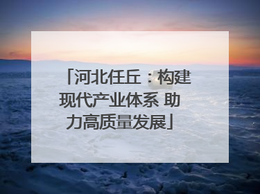河北任丘：构建现代产业体系 助力高质量发展