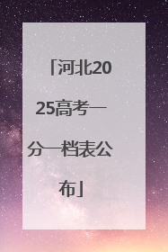 河北2025高考一分一档表公布