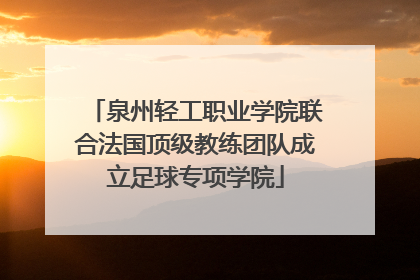 泉州轻工职业学院联合法国顶级教练团队成立足球专项学院