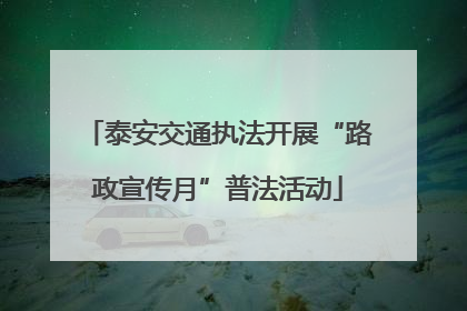 泰安交通执法开展“路政宣传月”普法活动