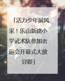 活力少年展风采！乐山新建小学武术队参加老运会开幕式大放异彩