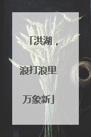 洪湖，浪打浪里万象新