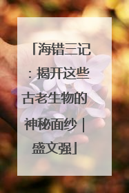 海错三记：揭开这些古老生物的神秘面纱｜盛文强