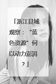 浙江县域观察：“蓝色资源”何以动力澎湃？