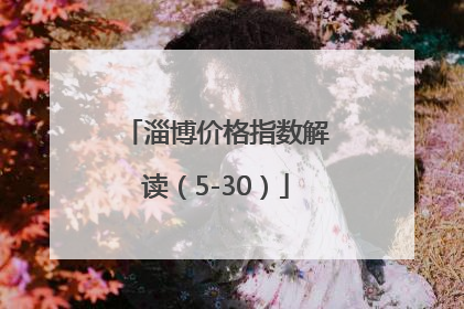 淄博价格指数解读（5-30）