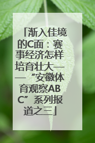 渐入佳境的C面：赛事经济怎样培育壮大——“安徽体育观察ABC”系列报道之三
