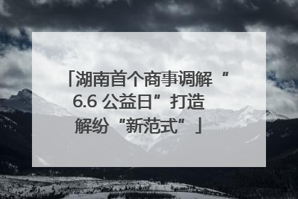 湖南首个商事调解“6.6 公益日”打造解纷“新范式”