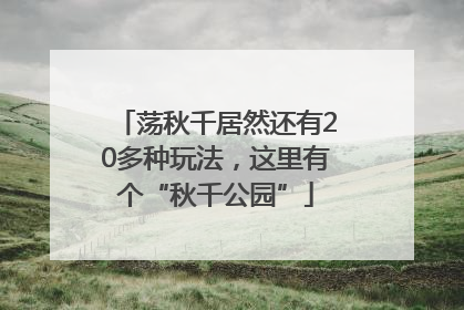 荡秋千居然还有20多种玩法，这里有个“秋千公园”
