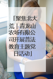 聚焦北大荒｜青龙山农场有限公司开展普法教育主题党日活动