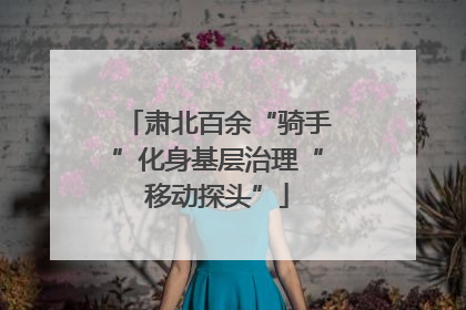 肃北百余“骑手”化身基层治理“移动探头”