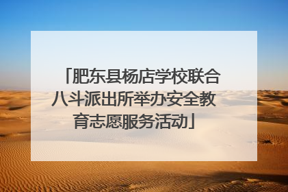 肥东县杨店学校联合八斗派出所举办安全教育志愿服务活动