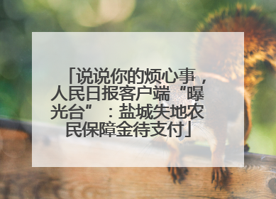 说说你的烦心事，人民日报客户端“曝光台”：盐城失地农民保障金待支付