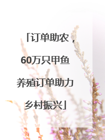订单助农，60万只甲鱼养殖订单助力乡村振兴