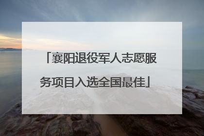 襄阳退役军人志愿服务项目入选全国最佳