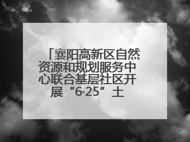 襄阳高新区自然资源和规划服务中心联合基层社区开展“6·25”土地日宣传活动