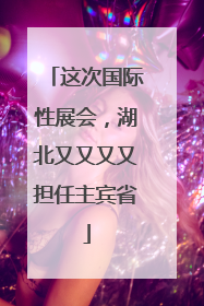 这次国际性展会，湖北又又又又担任主宾省