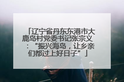 辽宁省丹东东港市大鹿岛村党委书记张宗义：“振兴海岛，让乡亲们都过上好日子”