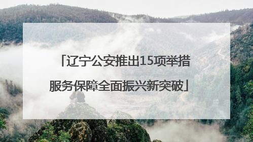 辽宁公安推出15项举措服务保障全面振兴新突破