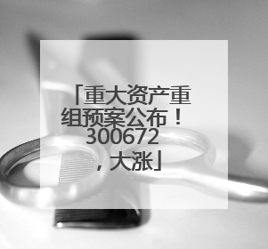 重大资产重组预案公布！300672，大涨