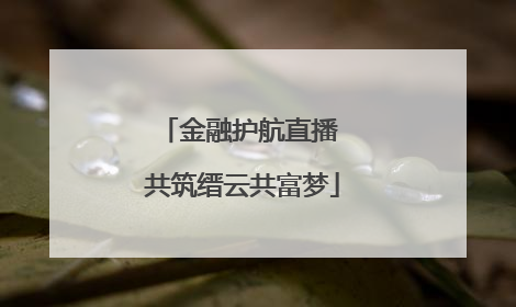 金融护航直播 共筑缙云共富梦
