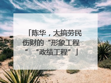 陈华，大搞劳民伤财的“形象工程”“政绩工程”