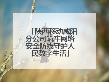 陕西移动咸阳分公司筑牢网络安全防线守护人民数字生活