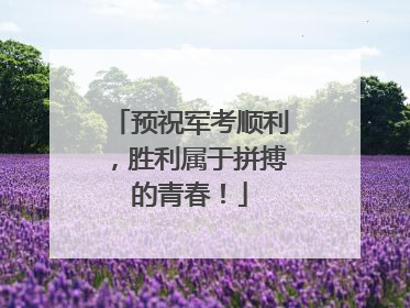 预祝军考顺利，胜利属于拼搏的青春！