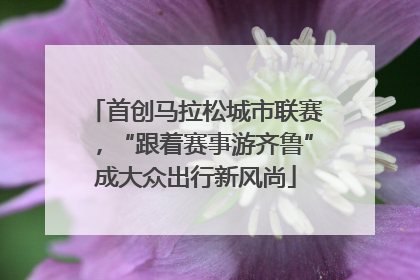 首创马拉松城市联赛，“跟着赛事游齐鲁”成大众出行新风尚