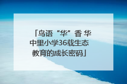 鸟语“华”香 华中里小学36载生态教育的成长密码