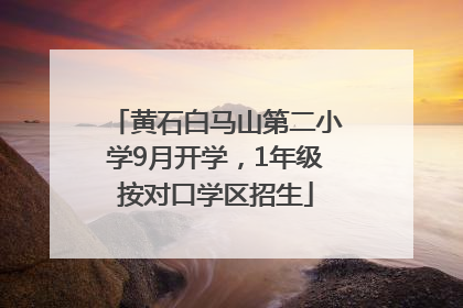 黄石白马山第二小学9月开学，1年级按对口学区招生