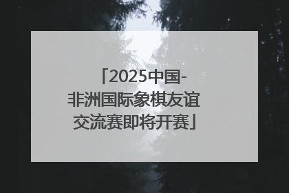2025中国-非洲国际象棋友谊交流赛即将开赛