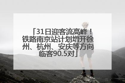 31日迎客流高峰！铁路南京站计划增开徐州、杭州、安庆等方向临客90.5对