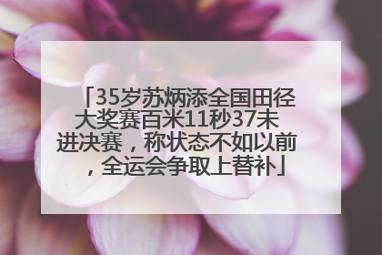 35岁苏炳添全国田径大奖赛百米11秒37未进决赛，称状态不如以前，全运会争取上替补