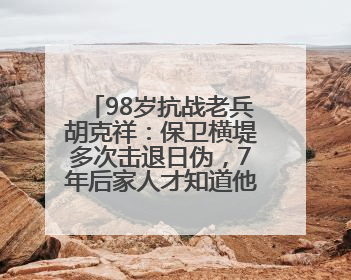 98岁抗战老兵胡克祥：保卫横堤多次击退日伪，7年后家人才知道他还活着