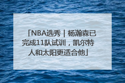 NBA选秀｜杨瀚森已完成11队试训，凯尔特人和太阳更适合他